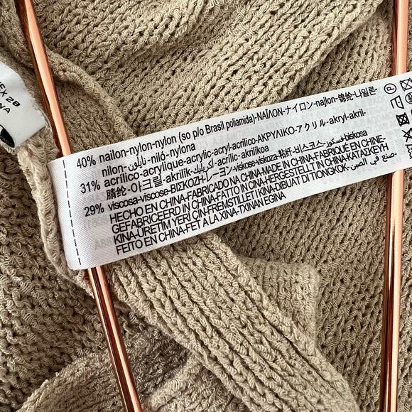 Zara Rustic Knit Jumpsuit Tank Sleeveless Romper Tan Sweater knit minimalist - Picture 10 of 10